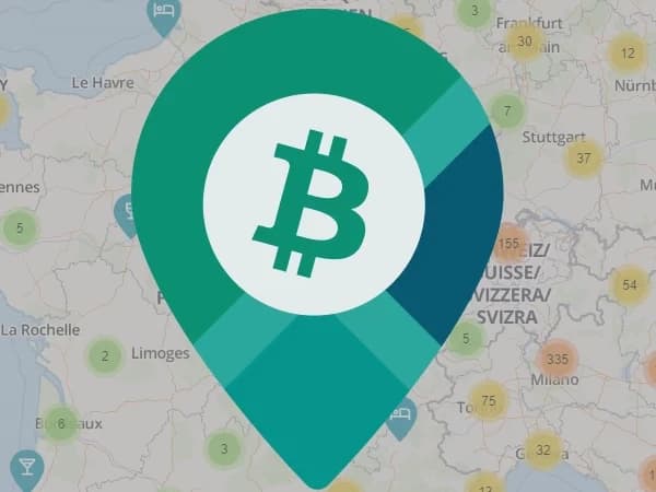 Carte des commerces acceptant Bitcoin dans le monde.